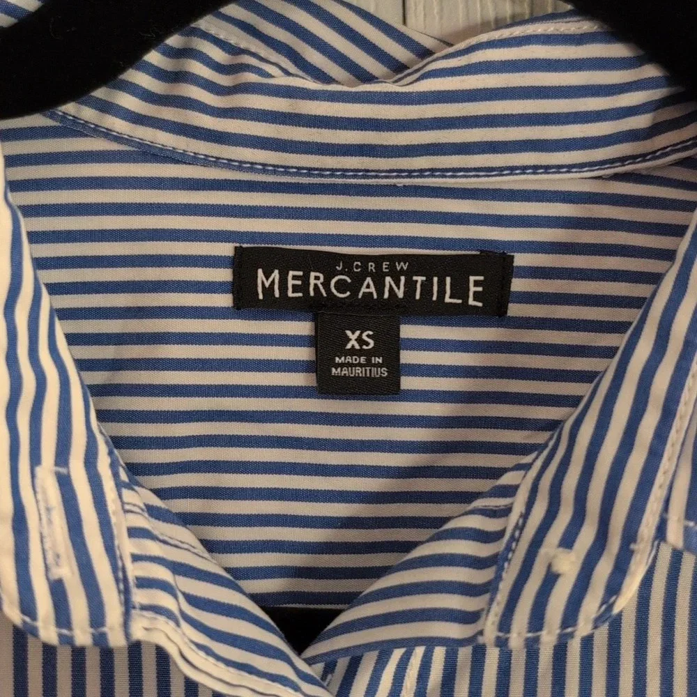 J. Crew XS Blue and White Striped Button Down
